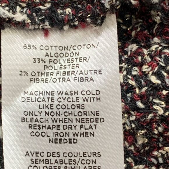 Ann Taylor Marled Knit Sweater Maroon Neutral Pullover Knit Square Neck Medium - Picture 8 of 9